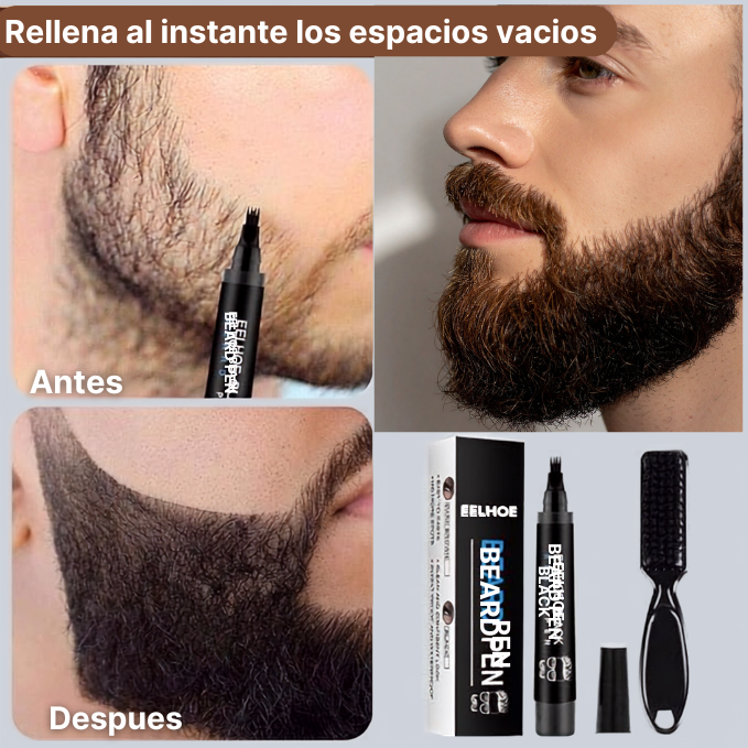 Antes y después PEN BEARD - rellena los espacios vacíos al instante