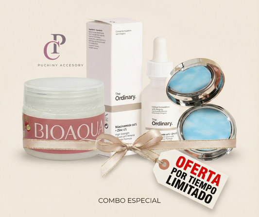 Combo Exclusivo Candy Bella, The Ordinary y BIOAQUA - Set completo de cuidado facial para piel mate e hidratada