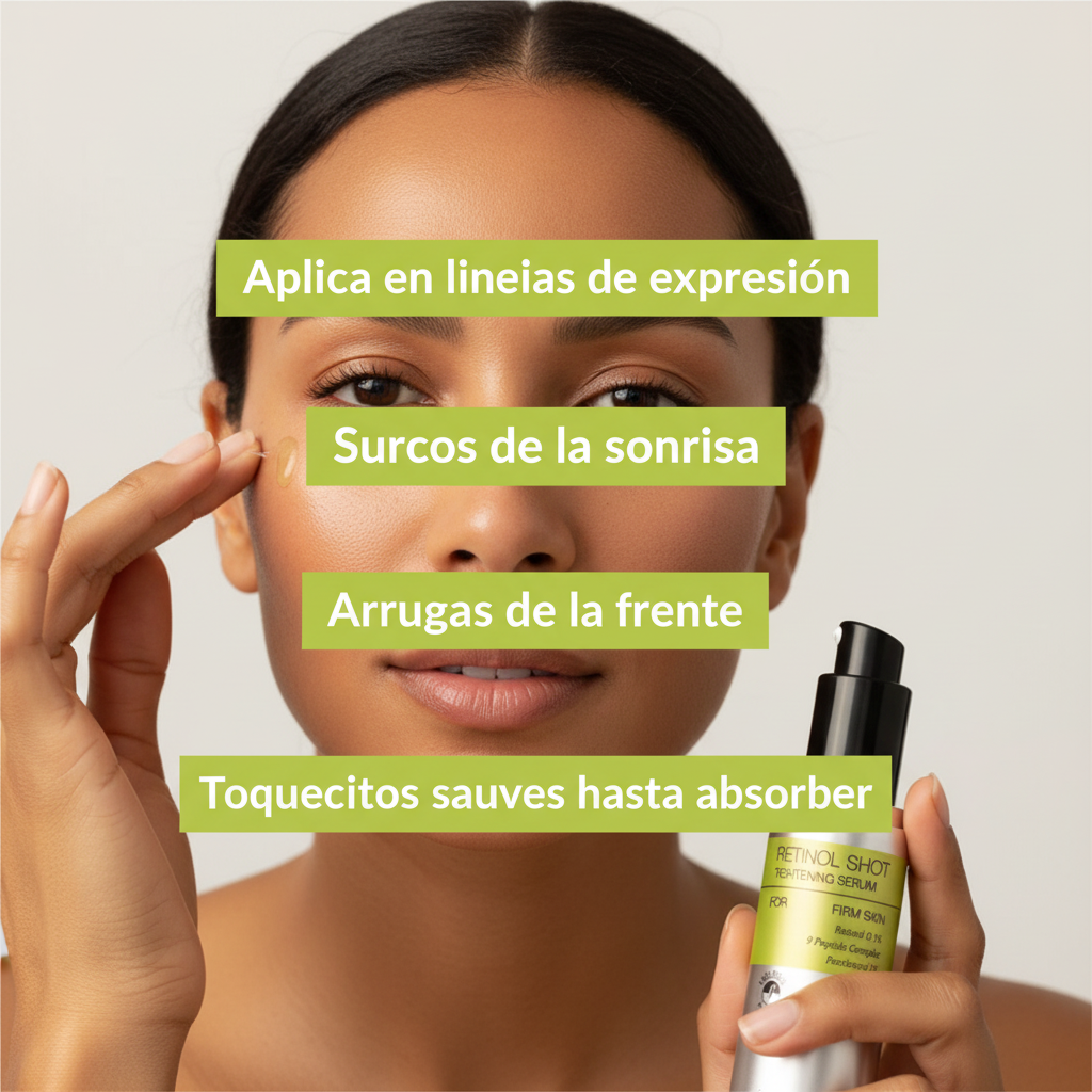 Modelo dominicana aplicando suero en surcos y frente