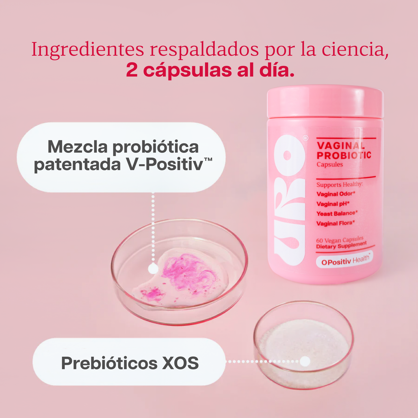 URO Vaginal Probiotics | Probióticos + Prebióticos para pH y Flora 60 cápsulas – Envío gratis RD