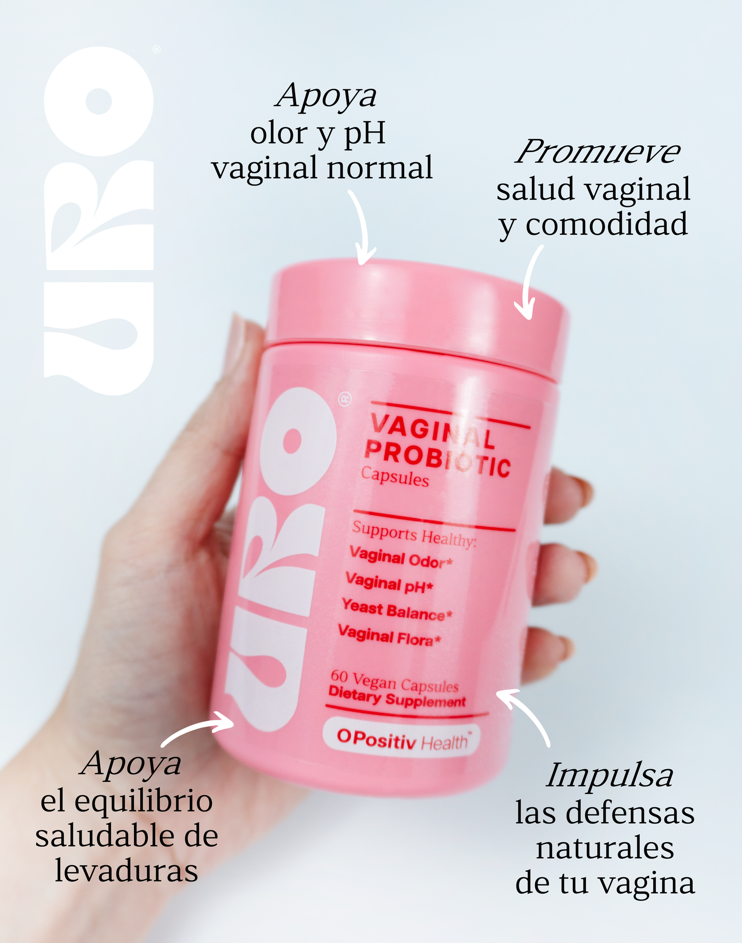 URO Vaginal Probiotics | Probióticos + Prebióticos para pH y Flora 60 cápsulas – Envío gratis RD